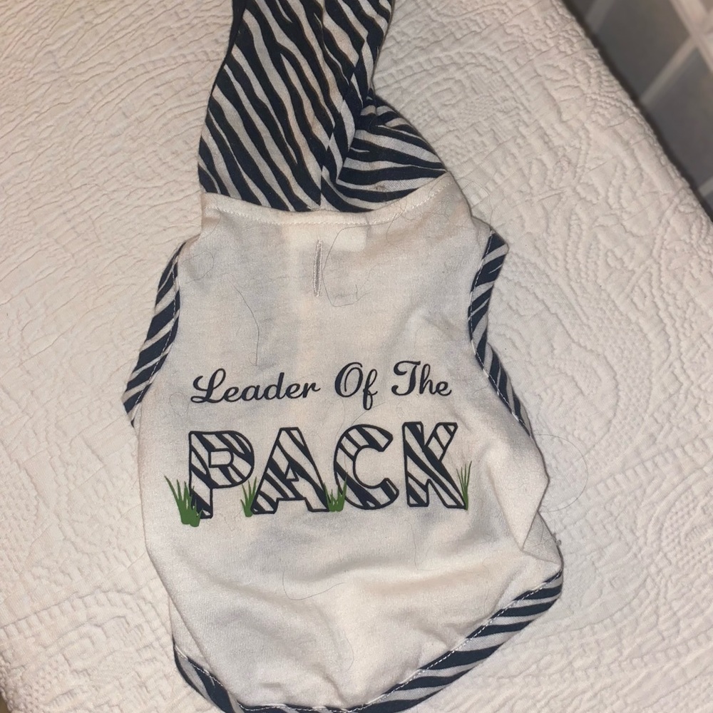 Small Dog Hoodie — “Leader of the Pack” 🐾 Graphic Writing